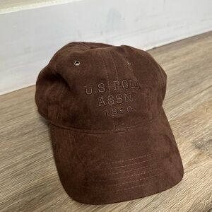 Polo Brown Suede Heritage Dad Hat with Leather Strap